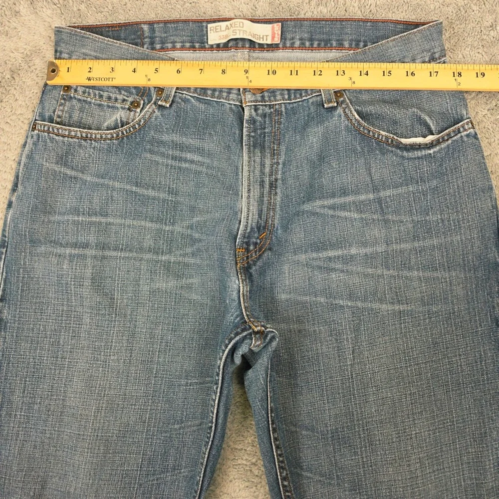 Levis 559 Relaxed Straight Jeans Mens 36x32 Blue Medium Wash Denim Cotton Casual